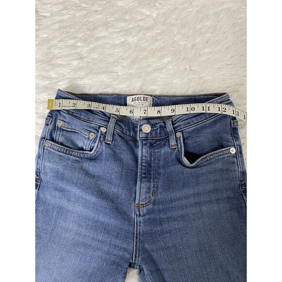 Agolde Blue Jeans Stretch Size 26 Denim Skinny Long Leg Pockets Mid Rise - Picture 9 of 12